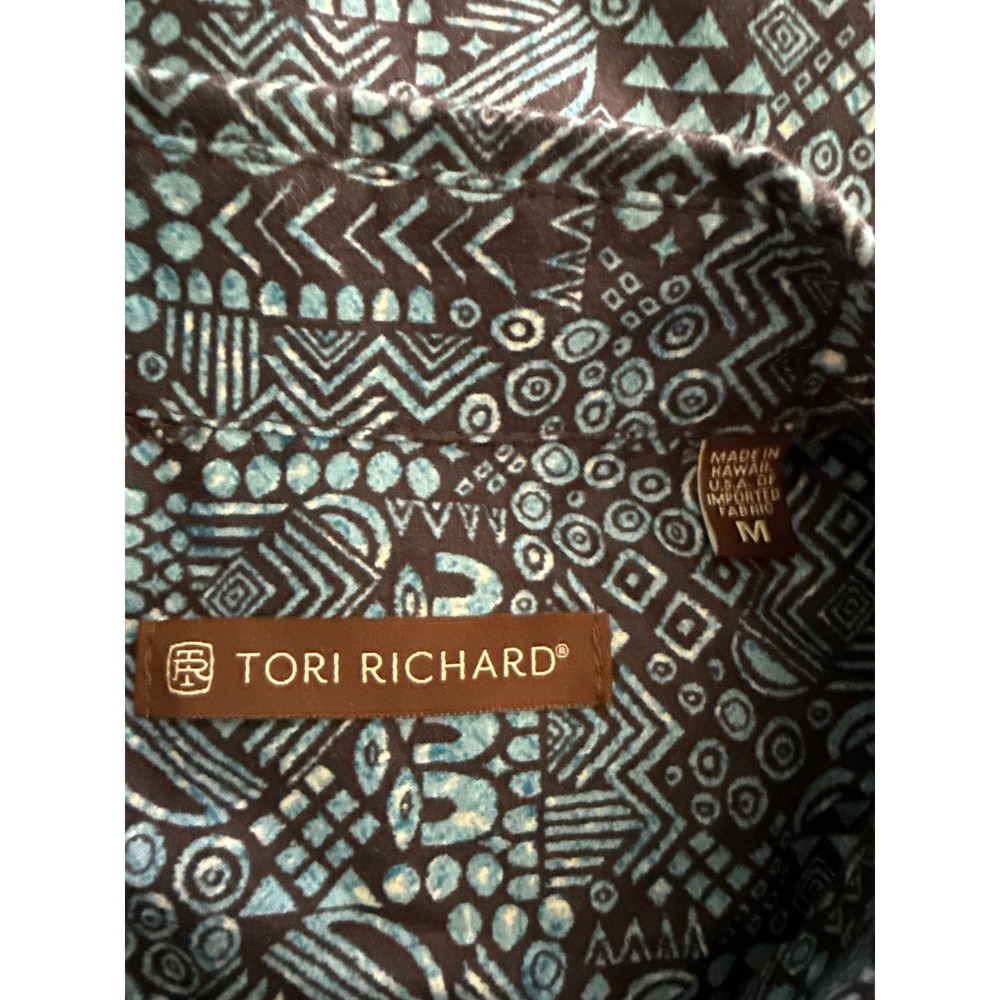 Tori Richard Men Hawaiian Button Up Camp Shirt Size M Tropical Beachy Island Y2K - Picture 4 of 8
